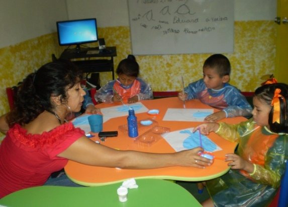 Niños en el taller de cocina
